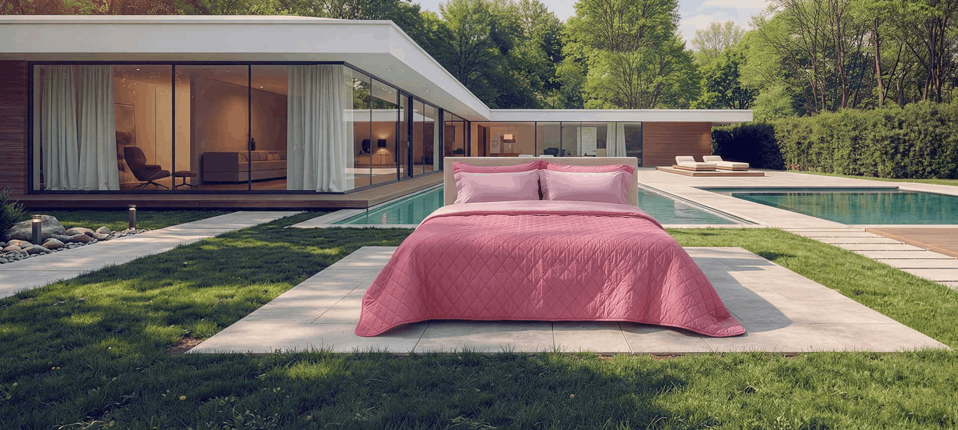 Collezione letto Biancaluna in un contesto residenziale